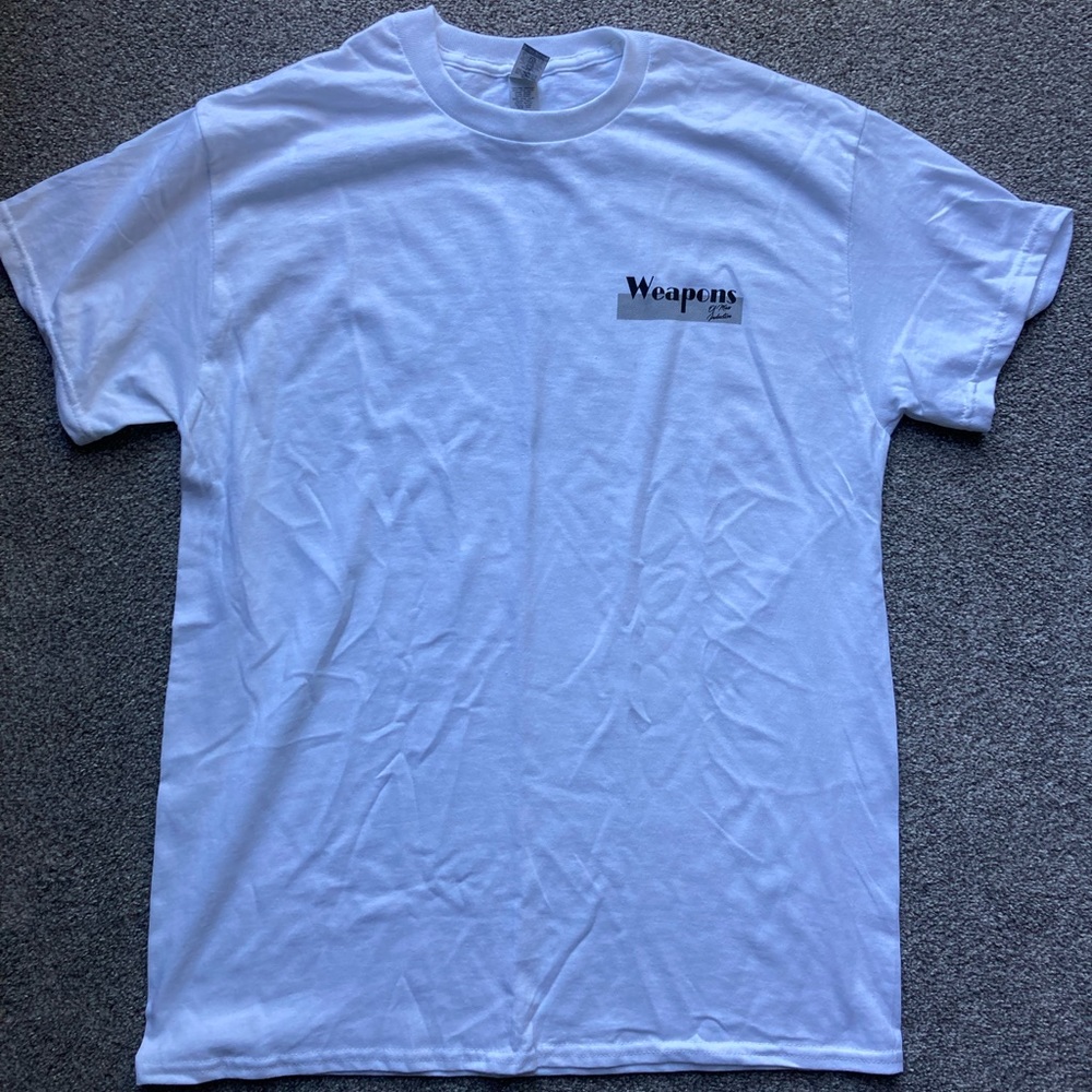 Weapons of Mass Induction white T shirt